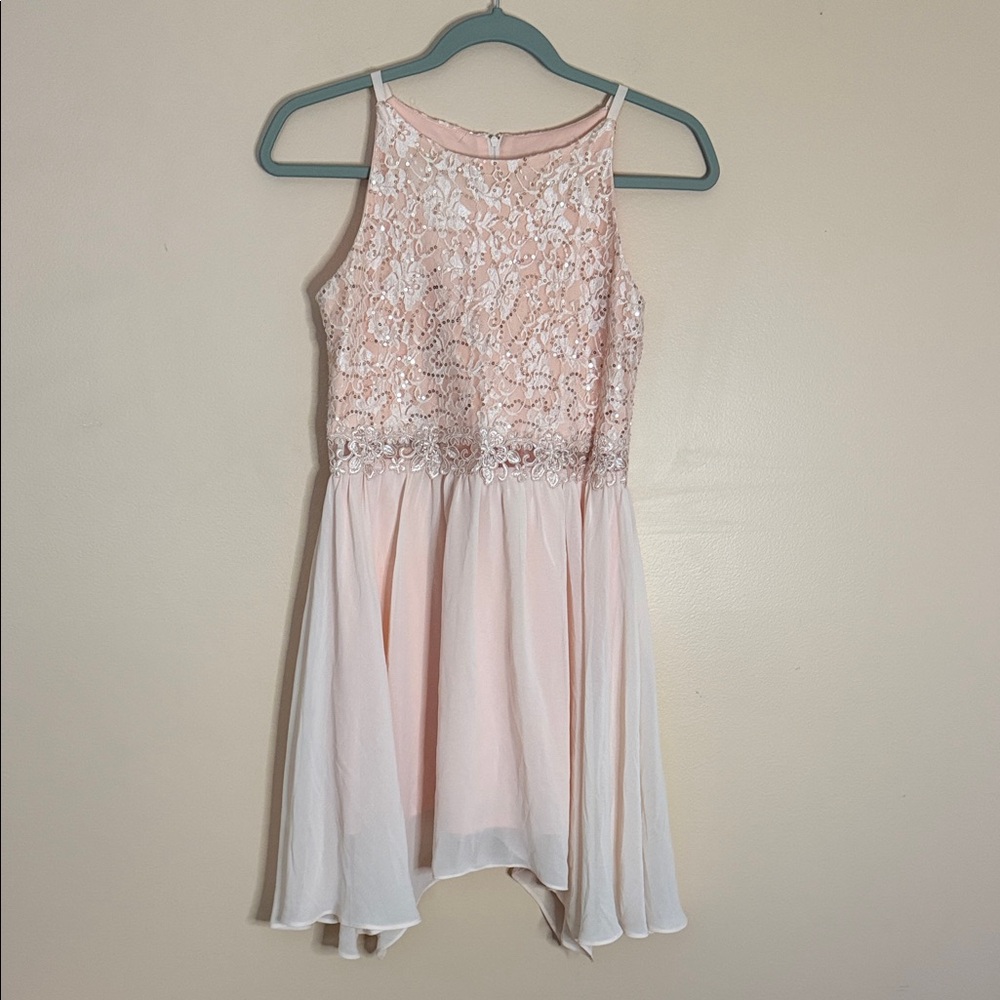 BCX Light Pink Lace Bodice Chiffon Girls' Party Dress
